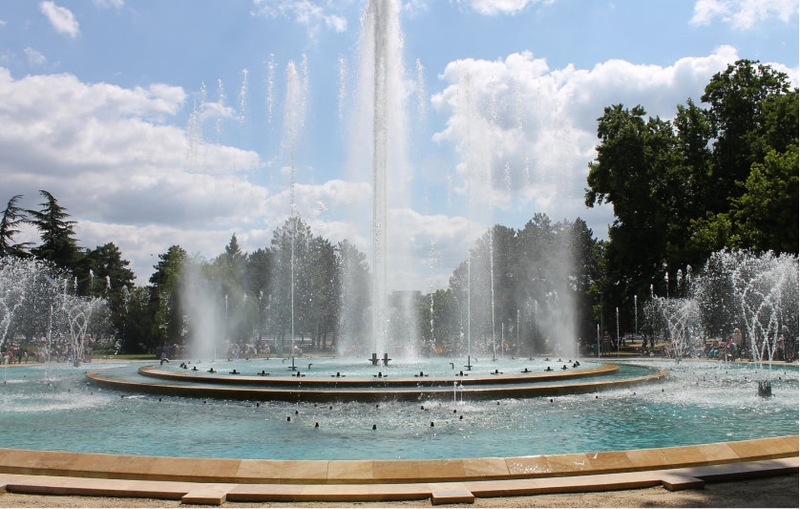 Music Fountain on Margaret Island on a sunny day.